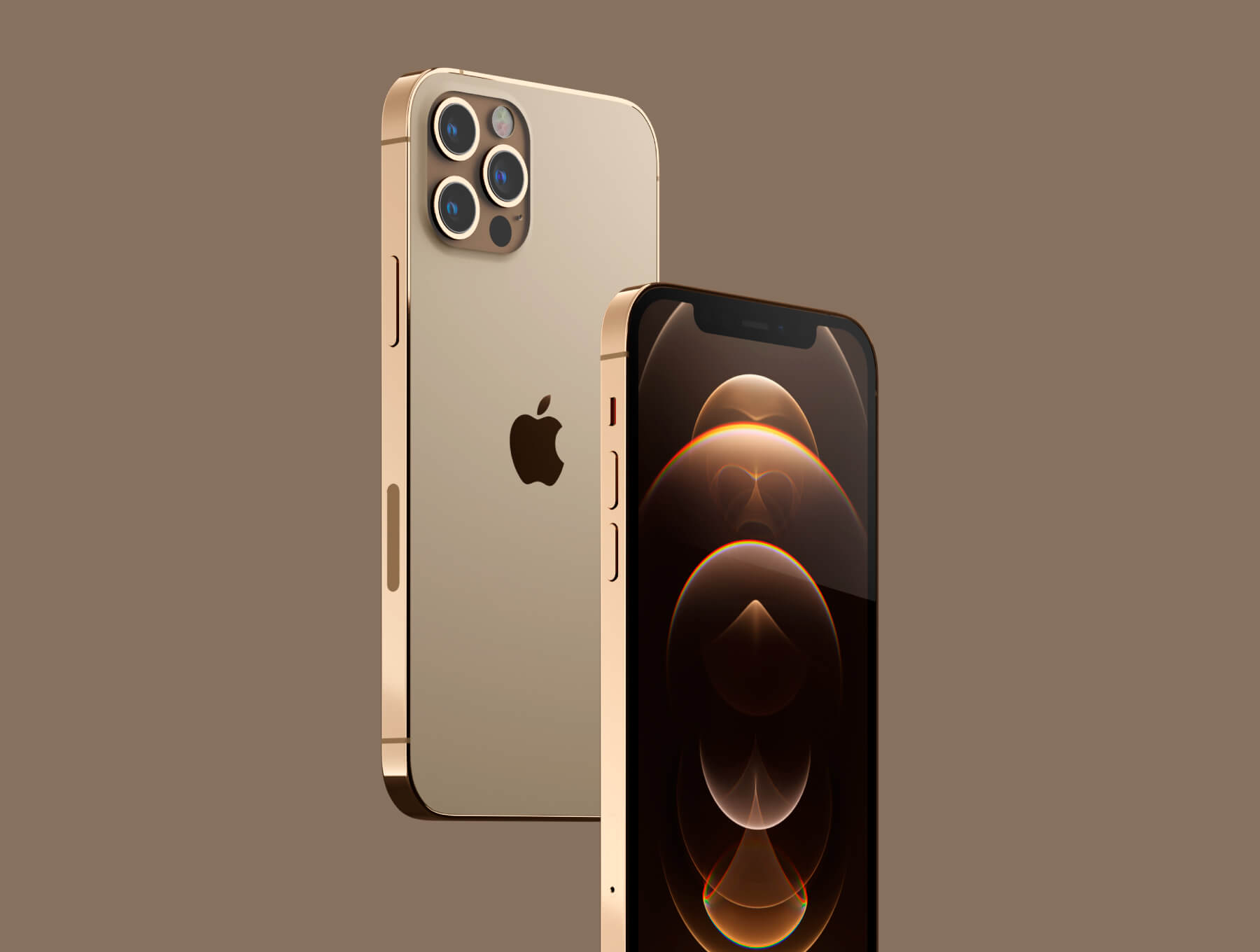 Iphone 12 Pro金色版3d模型素材下载 简单设计